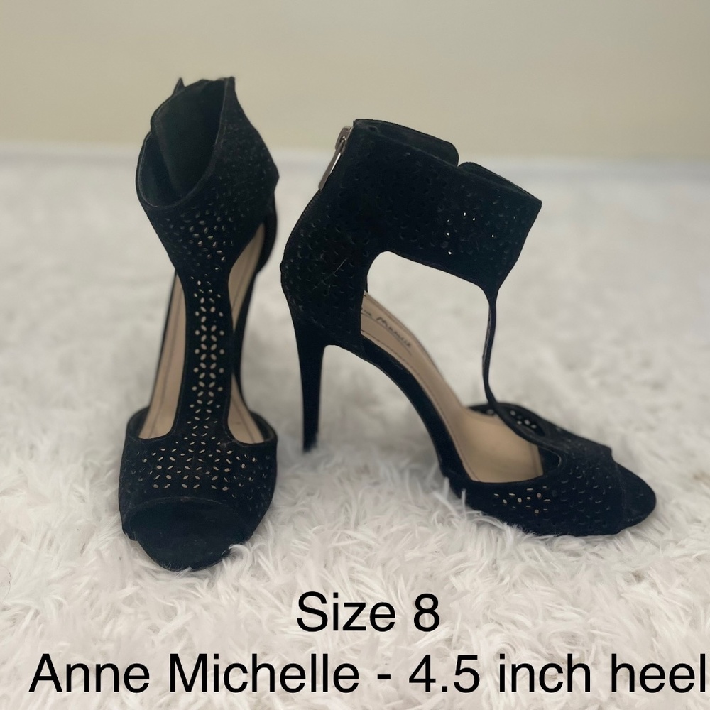 Black ankle strap heels